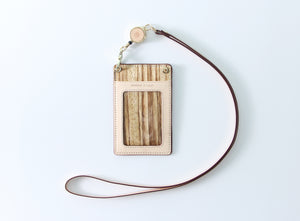 木。皮革掛頸咭套 Kawoo Wooden Leather Lanyard Card Holder