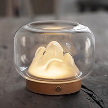 山形。無線充電木座玻璃燈 Mountain Glass Wireless LED Lamp