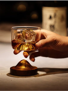 木山。玻璃杯 Whiskey Glass with Mountain Coaster