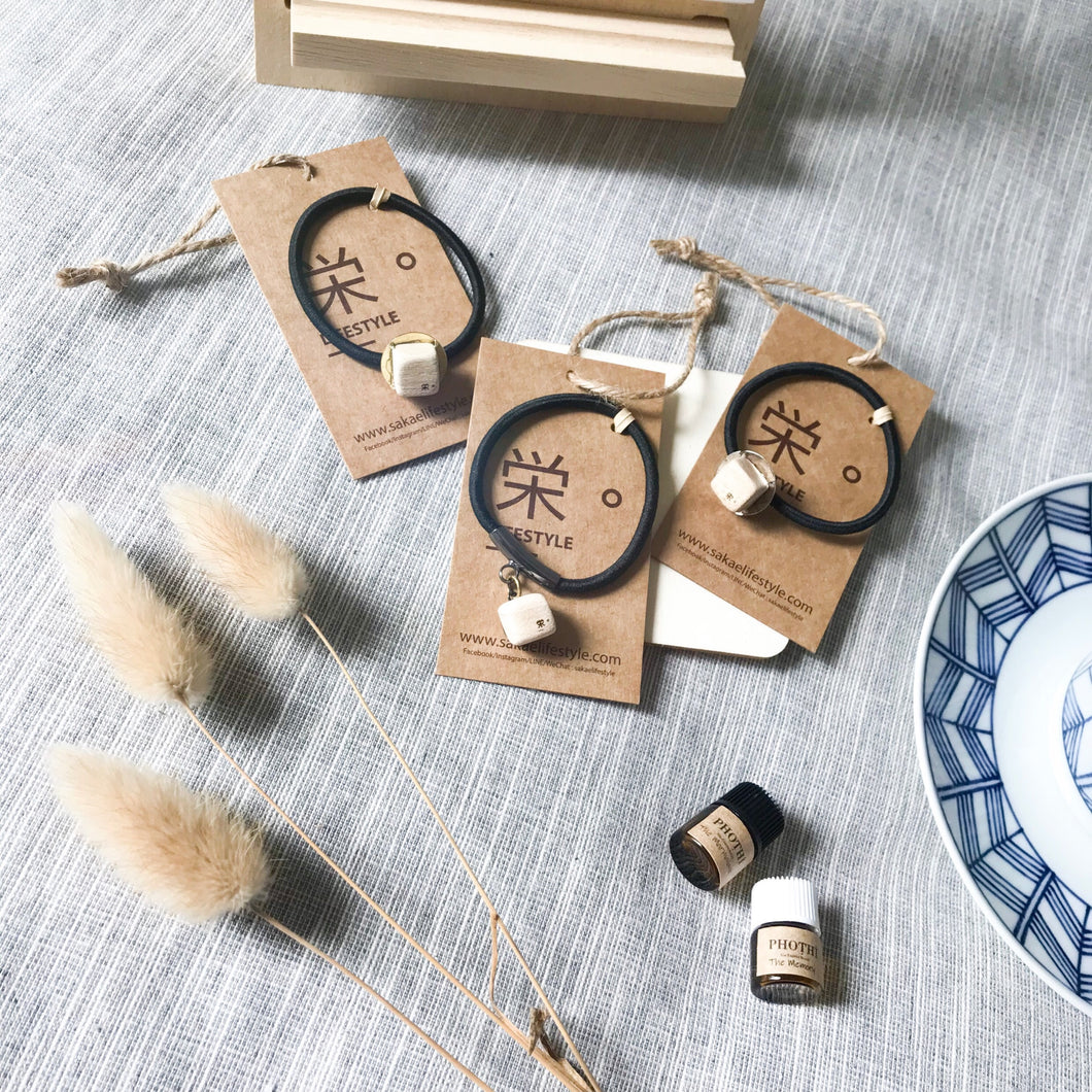 栄。擴香木香薰飾物 - 髮圈 Sakae Handmade Wood Diffuser Accessory - Hairband